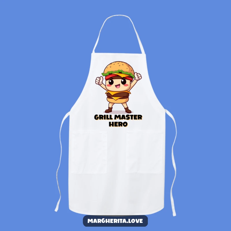 Funny Burger Hero Apron: Cook with Courage and Flavor