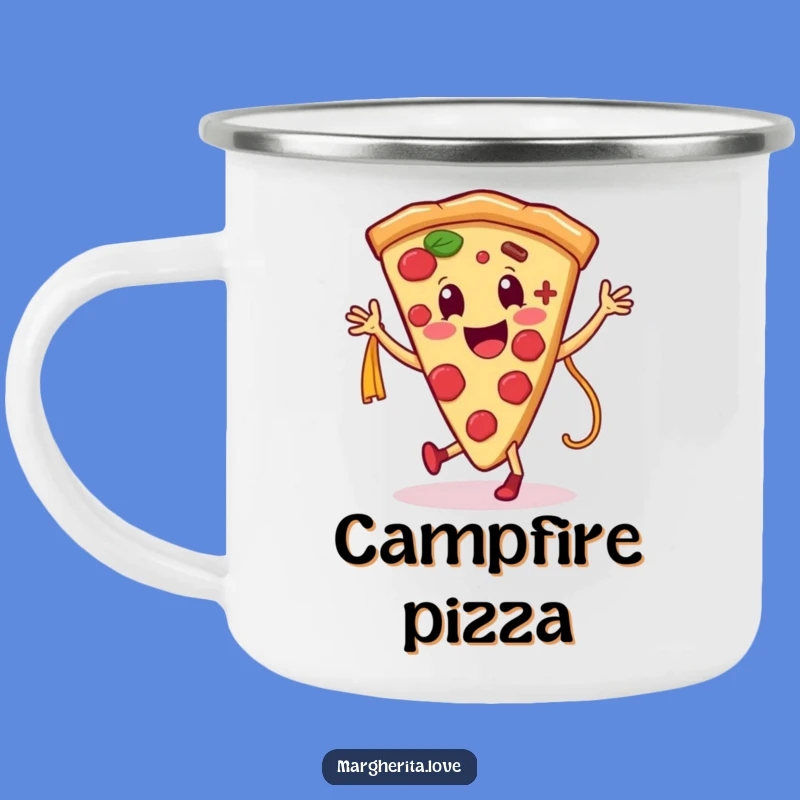 Funny Pizza Pasta Camping Mug: Food Dance, Outdoor Gift