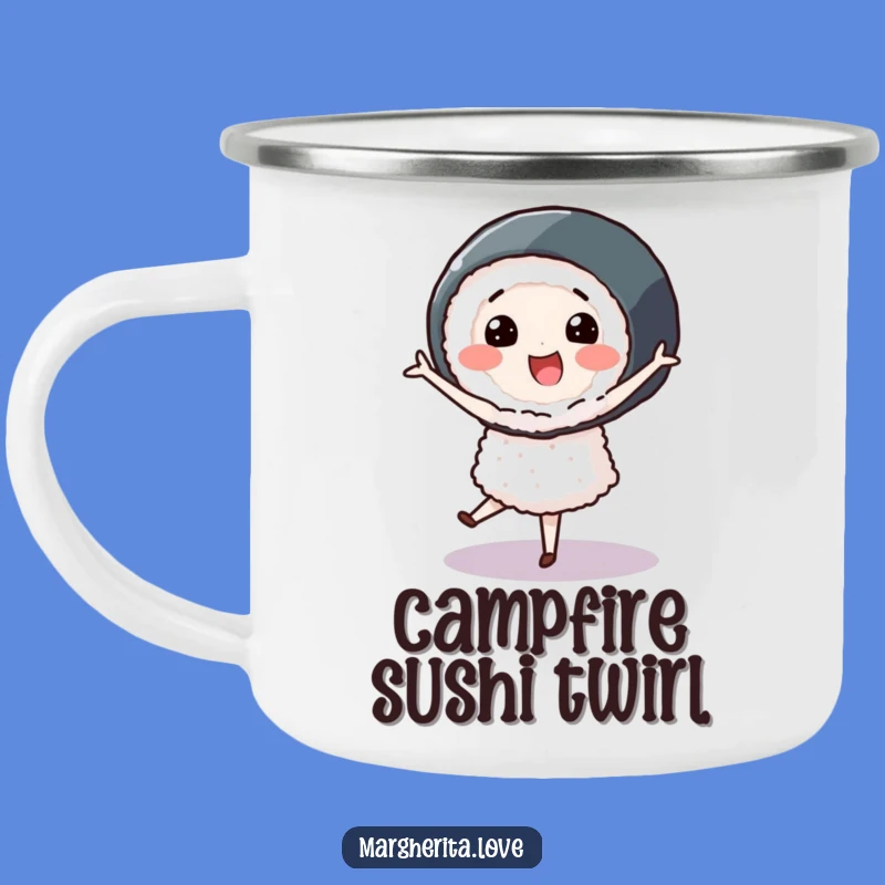 Funny Sushi Pirouette Camping Mug: Elegant Adventures with a Smile