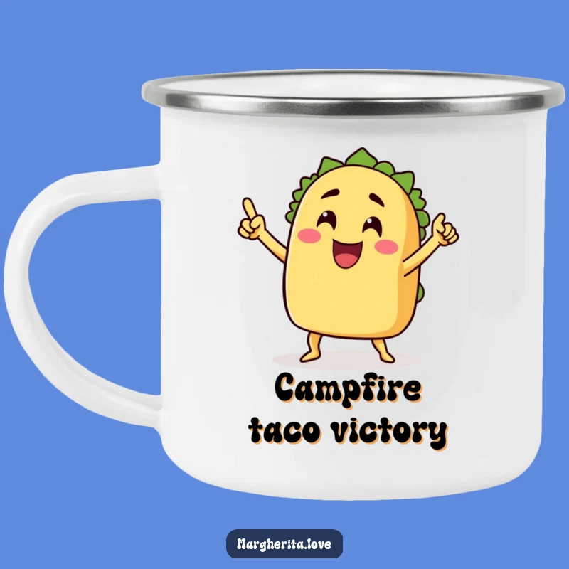 Durable Funny Taco Victory Dance Camping Mug - Fiesta Fun Outdoors!