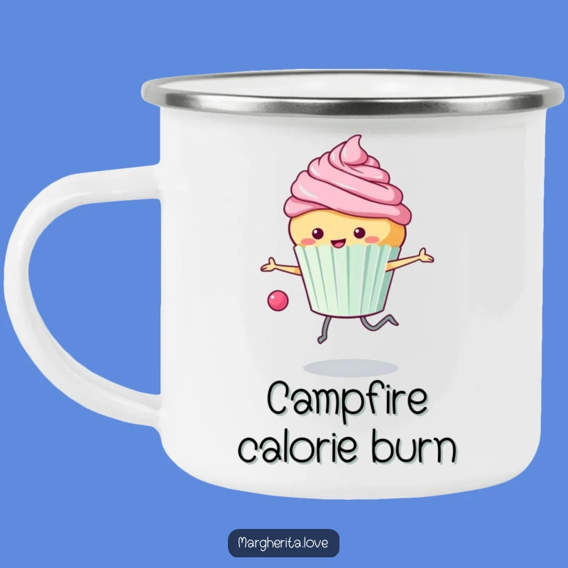 Funny Cupcake Skipping Camping Mug: Adventure Fuel with this Frosted Friend