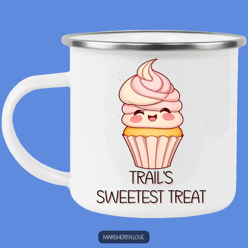 Funny Cupcake Spin Camping Mug - Playful Frosting Hair Enamel Cup