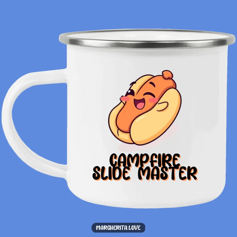 Funny Hot Dog Slide Camping Mug: Adventure Awaits with this Winking Wiener