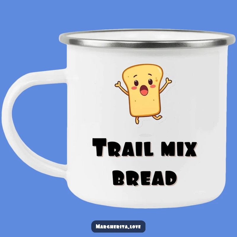 Funny Surprised Breadstick Leaping Camping Mug - Adventure & Comedy Outdoor Gear Gift