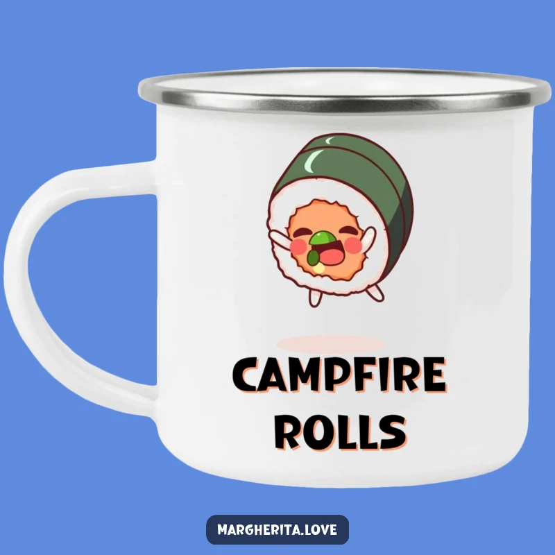 Funny Sushi Sombersault Camping Mug: Adventure with a Side of Sushi