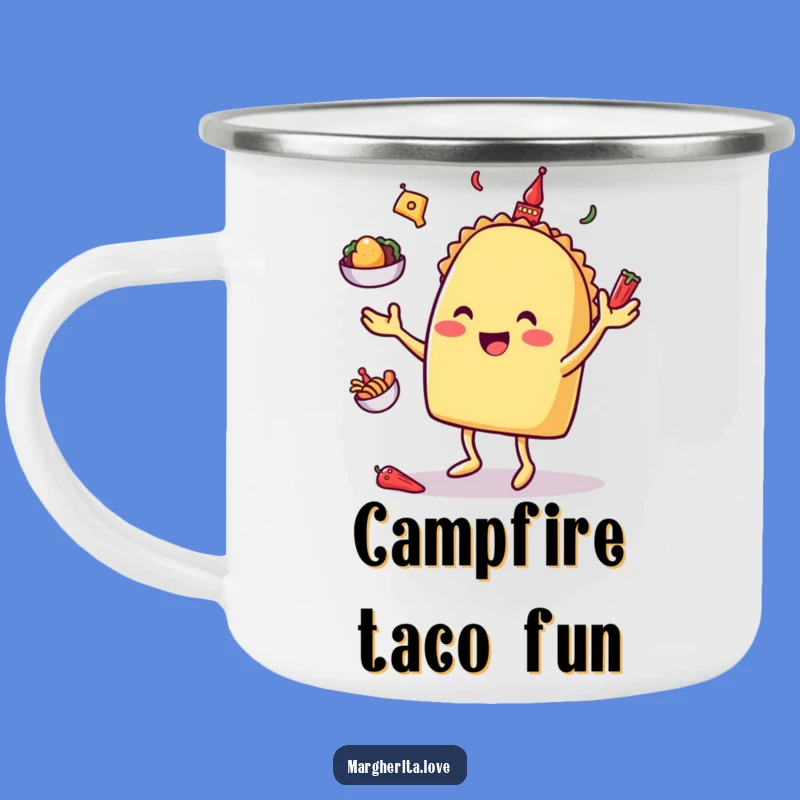 Funny Taco Juggling Camping Mug: Fiesta Adventures with a Smile