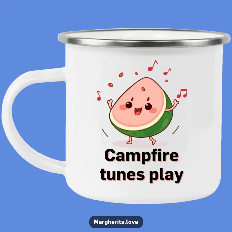 Funny Watermelon Music Camping Mug: Adventure Fuel with this Groovy Fruit