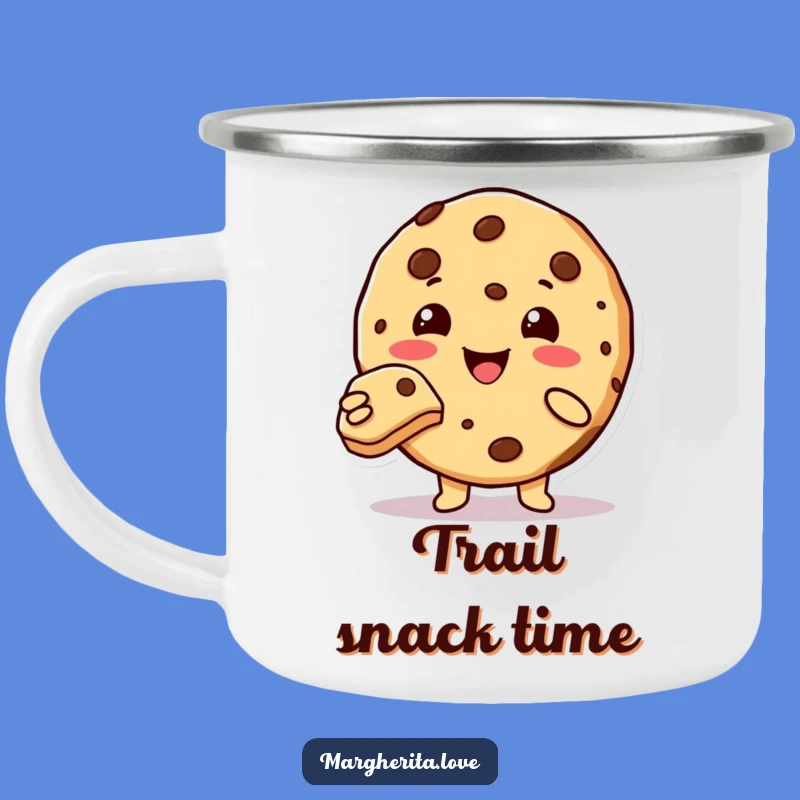 Funny Cookie Character Camping Mug - Sweet Treat Outdoor Gift