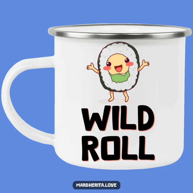 Funny Sushi Dancer Camping Mug - Outdoor Fun for Foodies