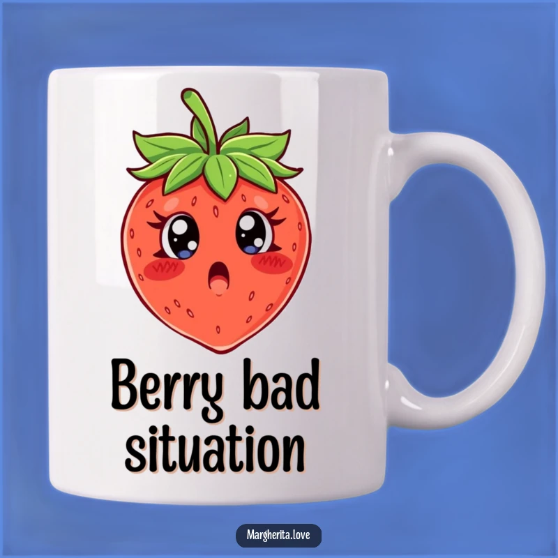 Funny Surprised Strawberry Mug, A Hilarious Foodie Gift for Fruit Lovers