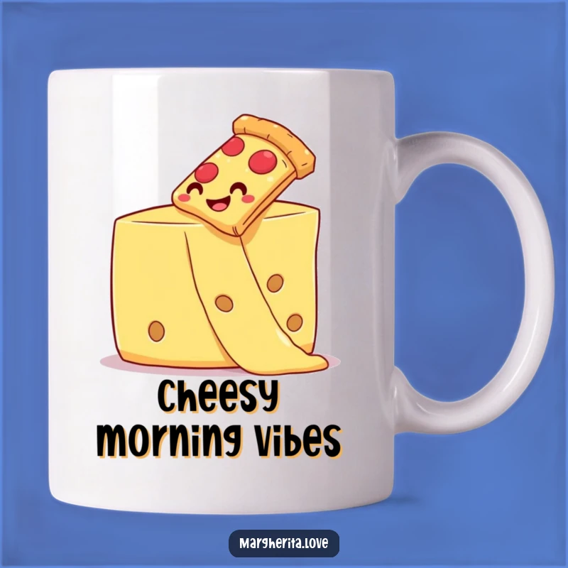 Funny Pizza Mug: Cheesy Slide Adventure - Perfect Foodie Gift