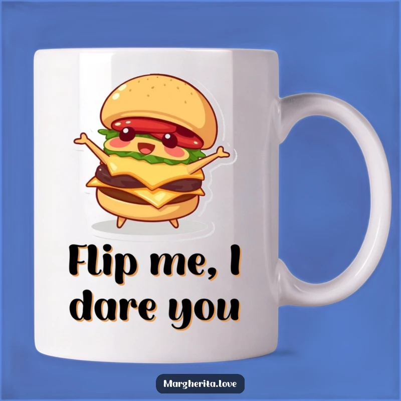 Funny Burger Flipping Mug: A Hilarious Breakfast Treat for Foodie Fun