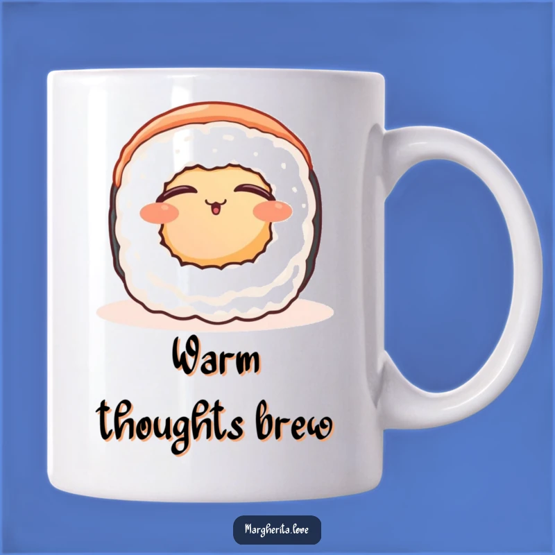 Funny Contented Sushi Roll Mug: Enjoy Warm Moments of Bliss!