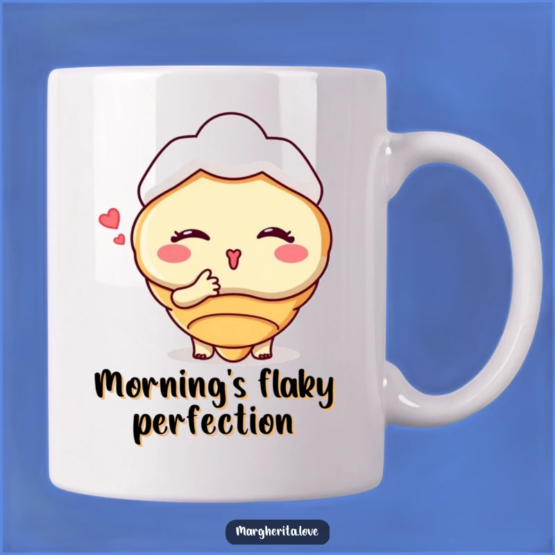 Funny Croissant Kiss Mug: Adorable Pastry Character, Perfect Funny Gift for Foodies