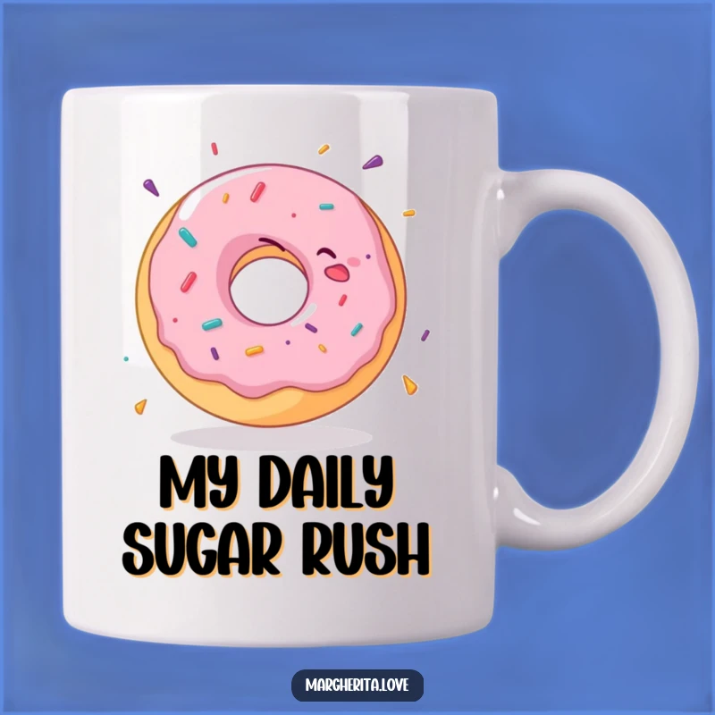 Funny Donut Mug Gift: Delightful Spinning Donut Illustration for Joyful Coffee Lovers