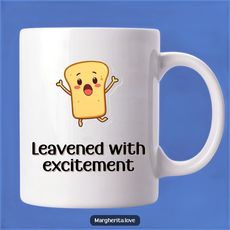 Funny Surprised Breadstick Leaping Mug - Hilarious Baked Goods Art Gift