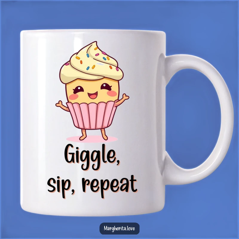 Funny Giggling Cupcake Mug: Sprinkled Joyful Design Makes a Perfect Gift