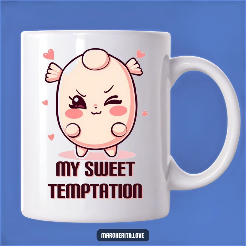 Funny Candy Mug: A mischievous winking candy illustration for cheeky gift lovers!
