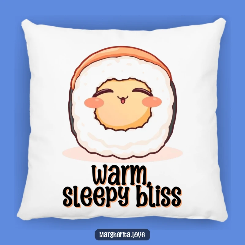 Funny Contented Sushi Roll Pillow: Snuggle Up in Warm Serenity!