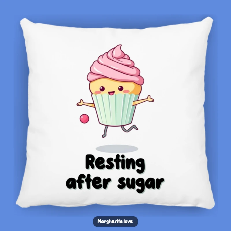Funny Cupcake Skipping Pillow: Cuddle Up with this Frosted Friend's Energy