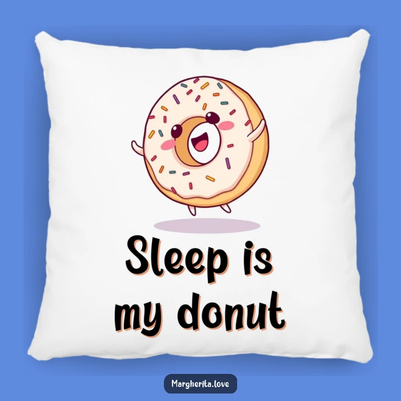 Funny Donut Cartwheel Pillow - Giggling Sprinkles Throw Pillow