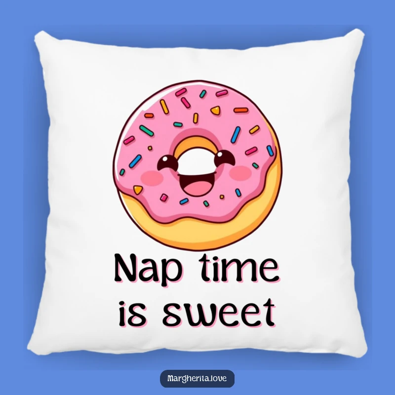 Funny Donut Pillow: Cozy Sprinkled Character, Hilarious Accent for Any Room