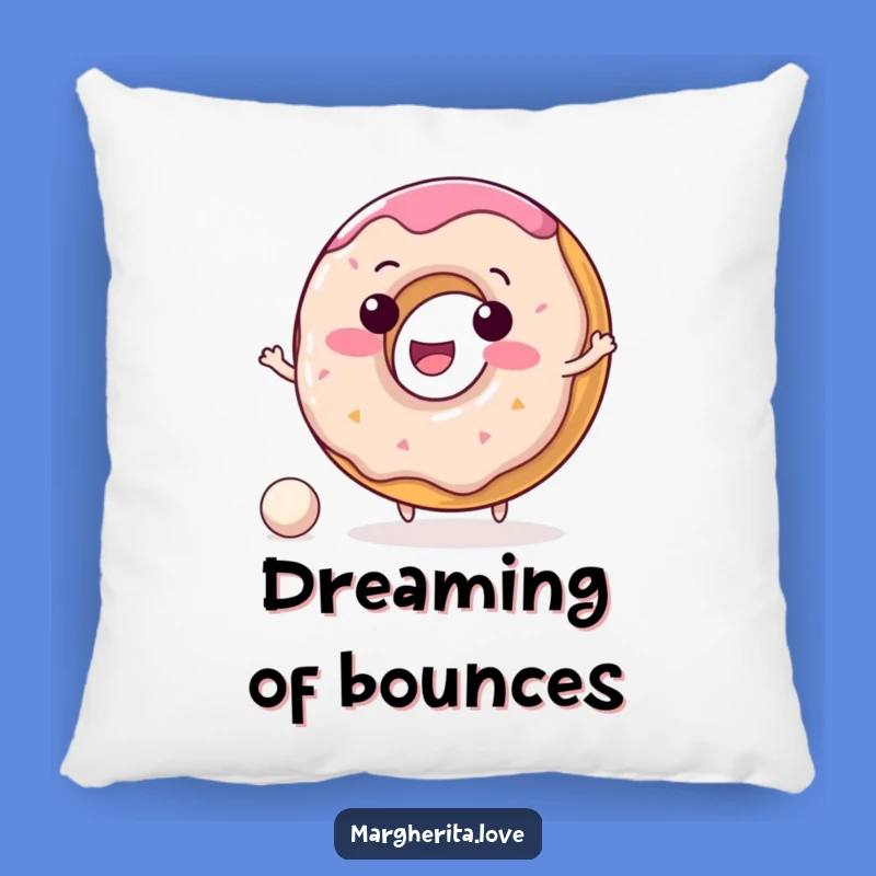 Funny Donut Pillow: Delightful Character Bouncing Ball Comfort Accent
