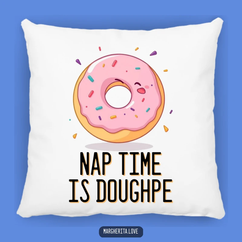 Funny Donut Pillow: Hug a delightful donut spinning with joy!