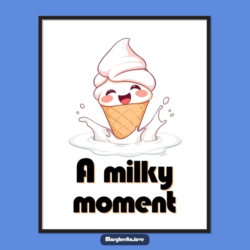 Funny Ice Cream Cone Digital Art: Instant Hilarious Dessert Decor