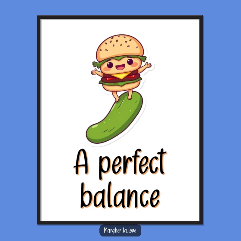 Funny Burger Pickle Digital Art: Instant Delighted Food Decor
