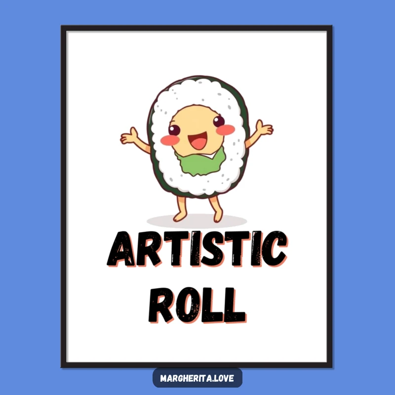 Funny Sushi Dancer Digital Art - Instant Joyful Wall Decor