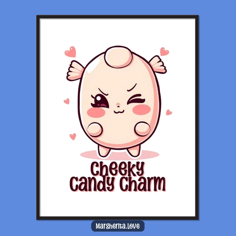 Funny Candy Digital Art: Printable mischief with a winking candy!