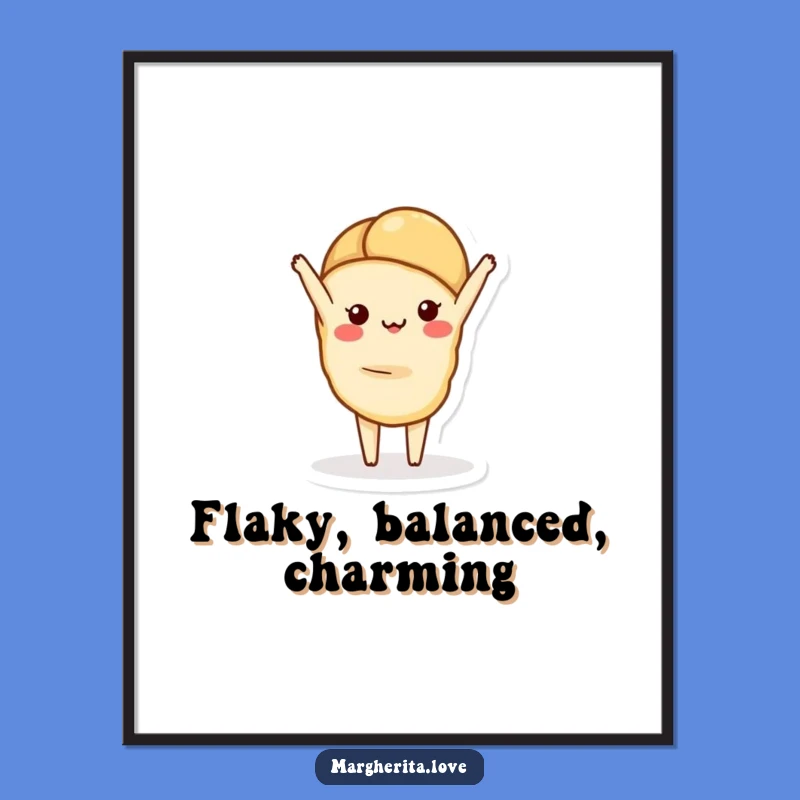 Funny Croissant Handstand Digital Art: Instant Whimsy for Your Space