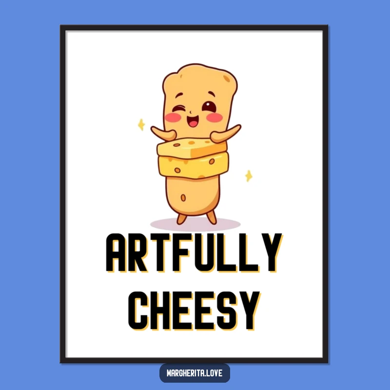 Funny Baguette Cheese Digital Print: Instant Joy for Your Walls