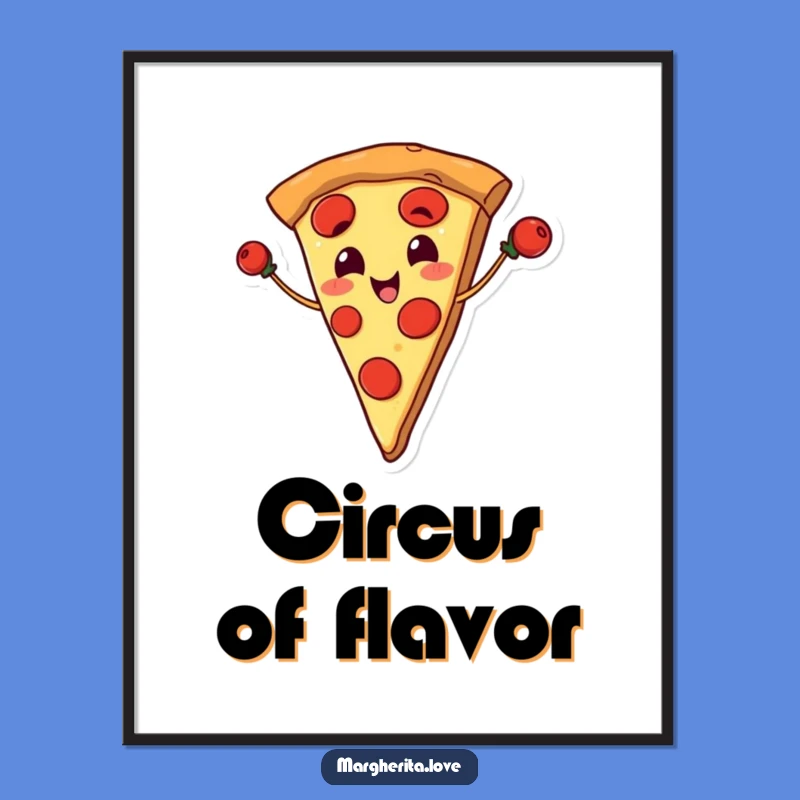 Funny Pizza Juggling Pepperoni Digital Art - Delicious Wall Decor!