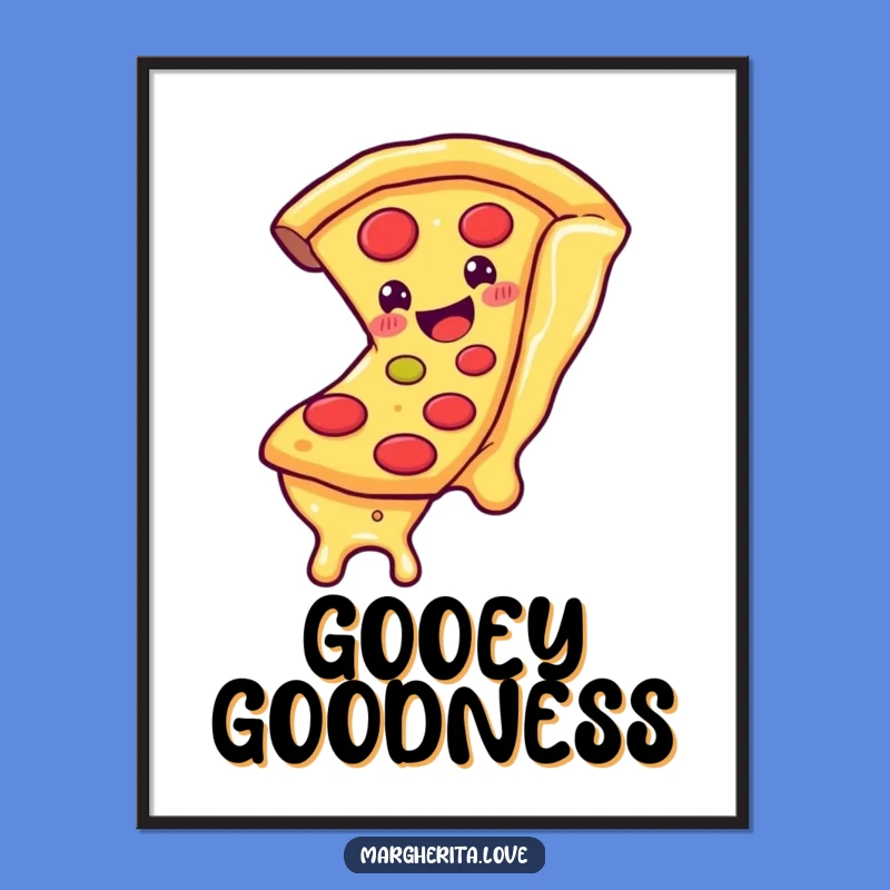 Funny Pizza Slice Cheese Slide Digital Art - Instant Cheesy Decor Gift