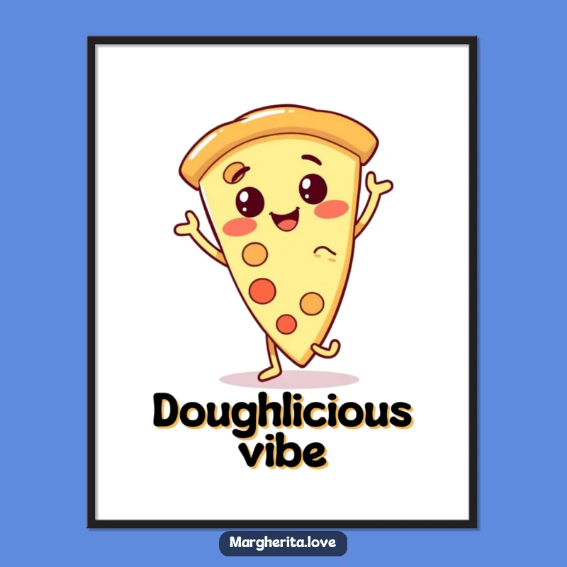 Funny Pizza Slice Dance Digital Art Print: Instant Joy and Humor for Your Walls!