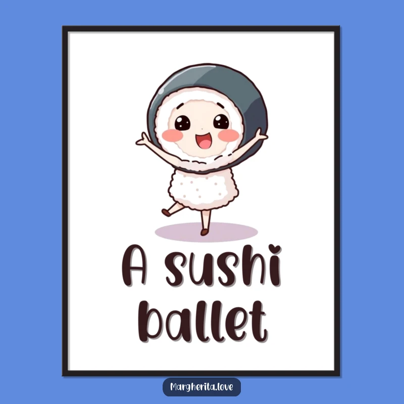 Funny Sushi Pirouette Digital Art: Instant Elegant Decor