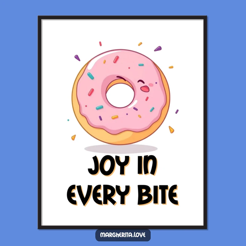 Funny Donut Digital Art: Printable joy with a delighted spinning donut!