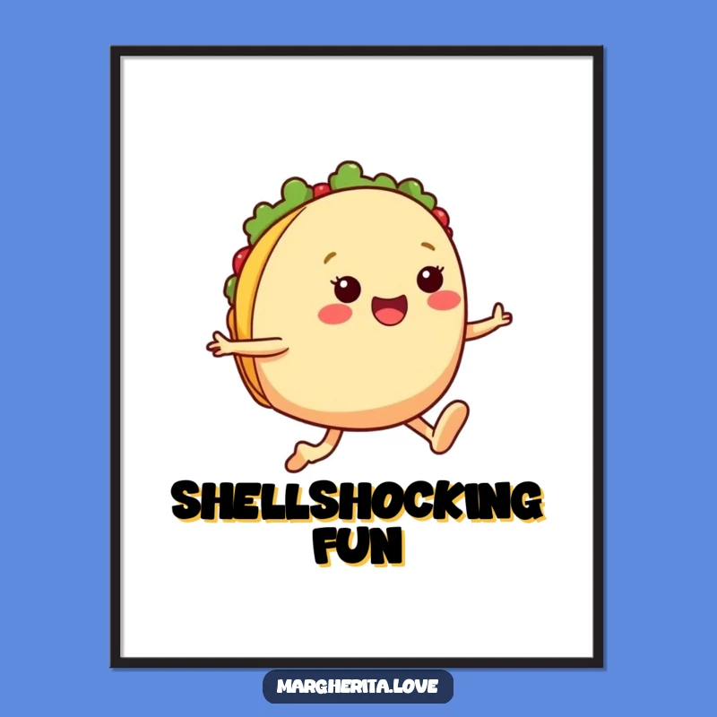 Funny Taco Jump Digital Art Print: Instant Energy and Humor for Your Walls!