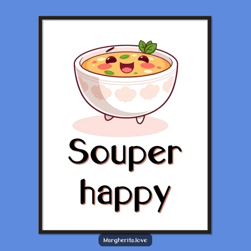 Funny Soup Skip Digital Art Print: Instant Comfort and Warmth for Your Walls!