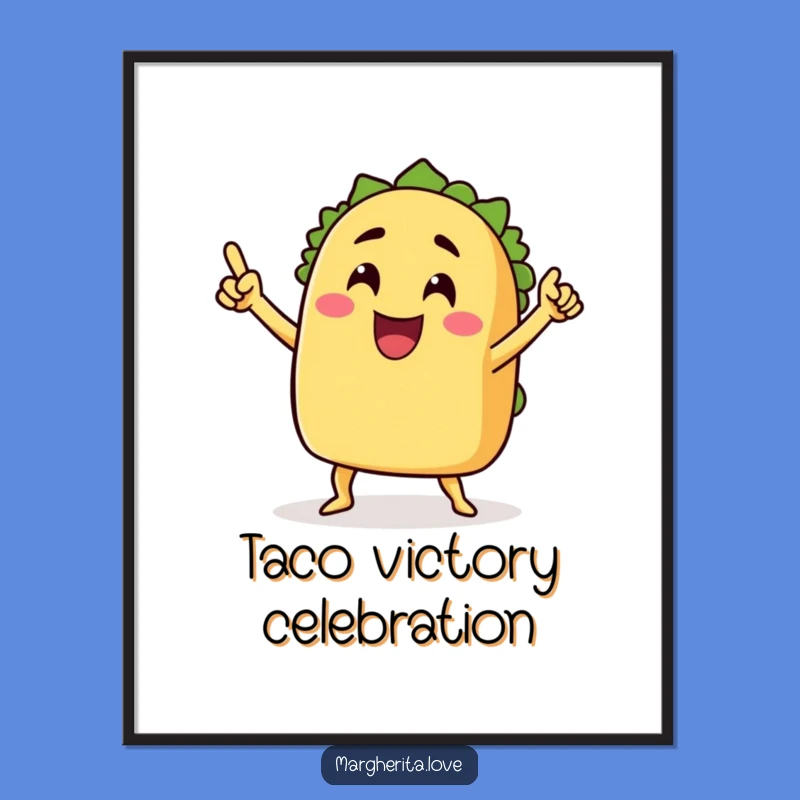 Funny Taco Victory Dance Digital Print - Instant Fiesta Wall Decor!