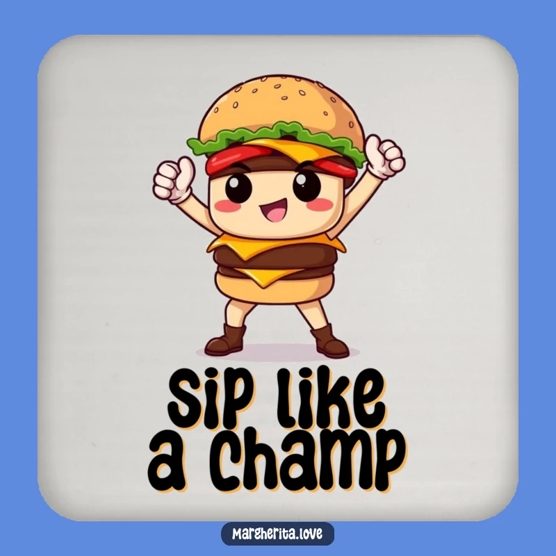 Funny Burger Hero Coasters: Protect Surfaces with Epic Style