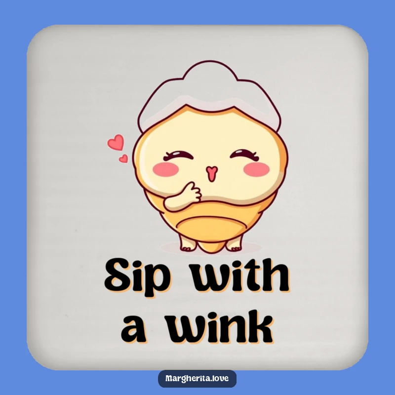 Funny Croissant Kiss Coaster: Protect Surfaces with Pastry Charm, Nice Funny Gift