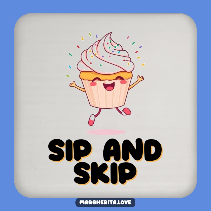 Funny Cupcake Coasters: Cheerful Sprinkles and Skipping Drink Protection