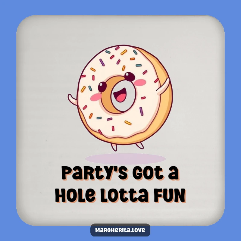 Funny Donut Cartwheel Drink Coaster - Giggling Sprinkles Protector
