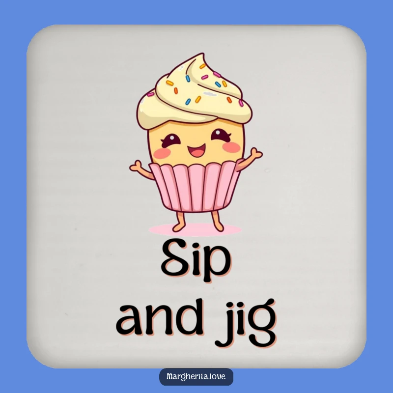 Funny Giggling Cupcake Coaster Set: Protect Surfaces With This Sprinkled Decor