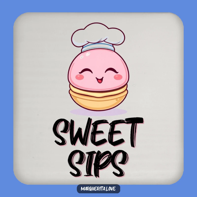 Funny Macaron Chef Coasters: Protect Surfaces with Sweet Style