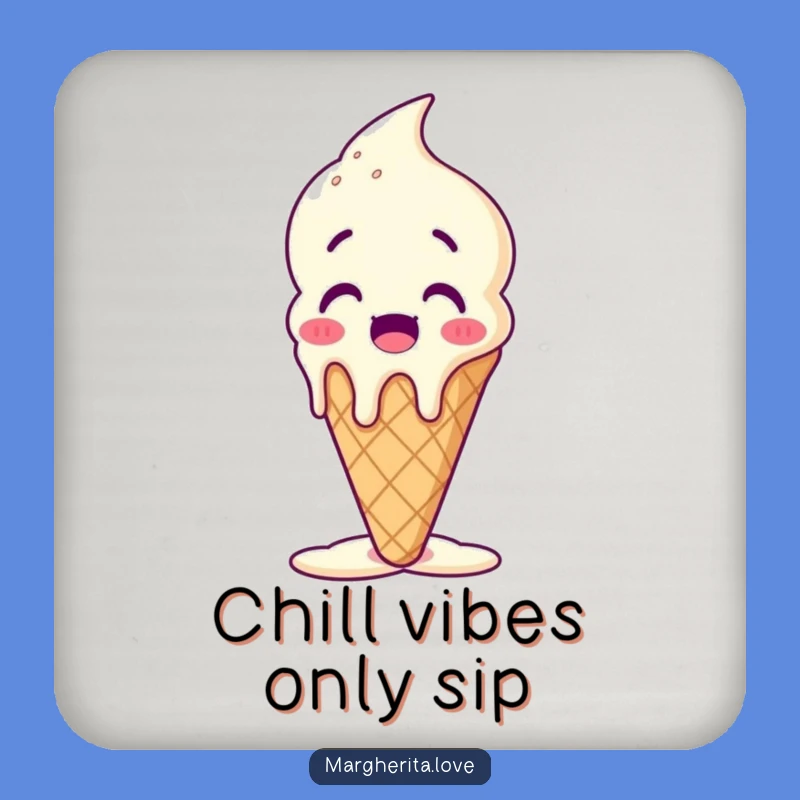 Funny Melting Ice Cream Cone Coaster Set: Protect Surfaces with Sweet Style