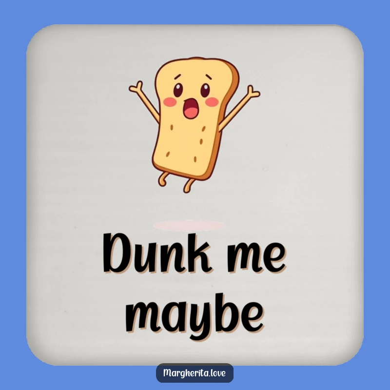 Funny Surprised Breadstick Coaster - Protect Surfaces with Snack Fun